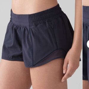 Lululemon   hotty hot navy blue Shorts with Elastic Waistband and Curved Hem